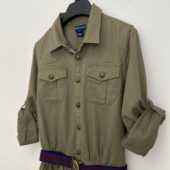 Ralph Lauren Dress Girls Size 14 Khaki Button Front Belted Chino Shirtdress - Picture 4 of 12